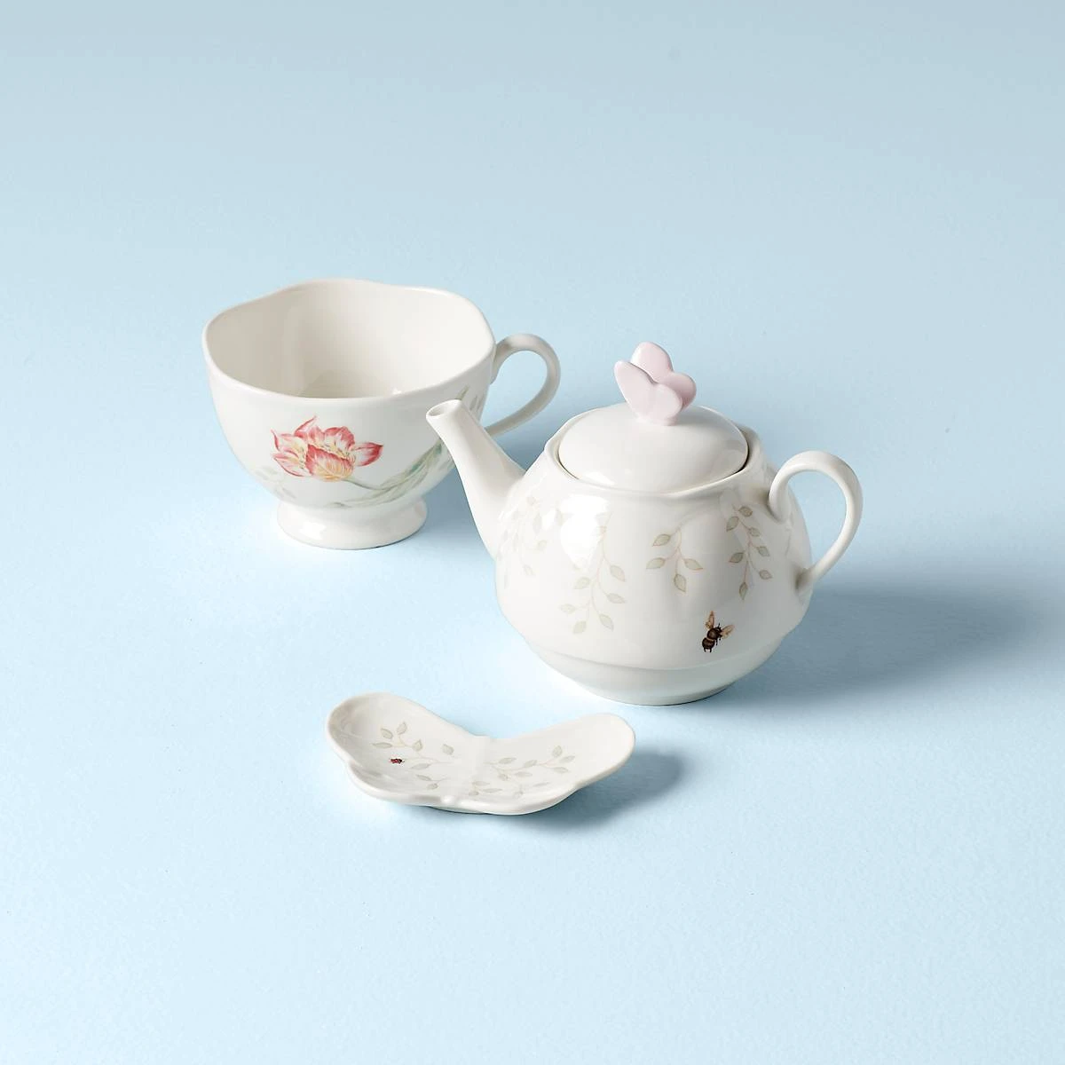 Lenox Butterfly Meadow 3-Piece Tea Set 2 Lenox Butterfly Meadow 3-Piece Tea Set - Image 2