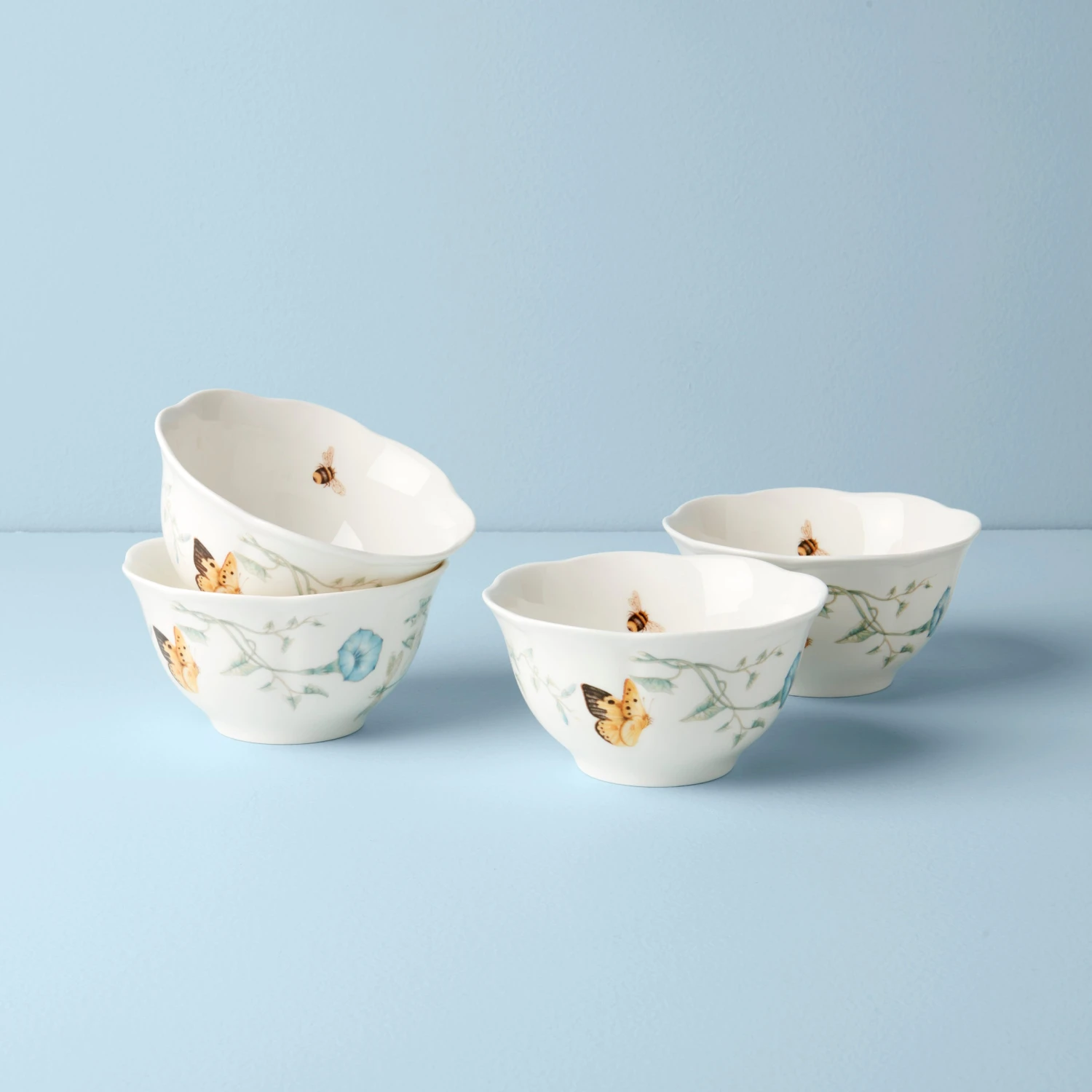 Lenox Butterfly Meadow 4-Piece Rice Bowl Set 1 Lenox Butterfly Meadow 4-Piece Rice Bowl Set