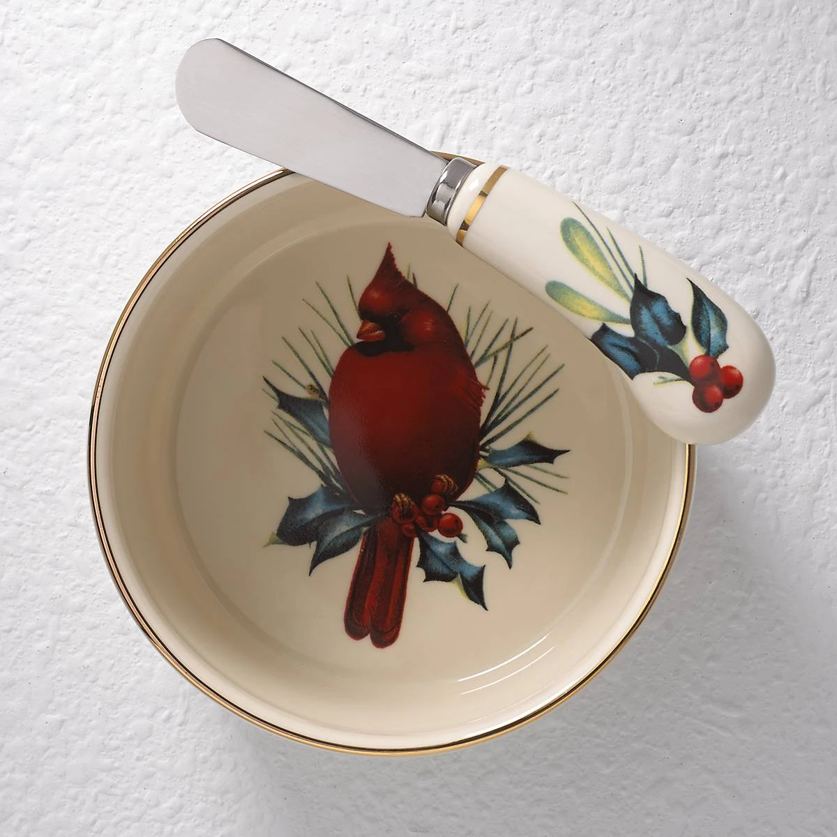 Lenox Winter Greetings Dip Bowl & Spreader 3 Lenox Winter Greetings Dip Bowl & Spreader - Image 3