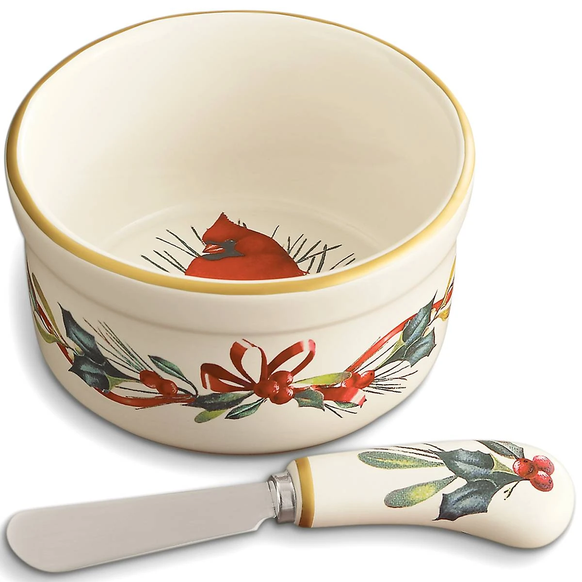 Lenox Winter Greetings Dip Bowl & Spreader 2 Lenox Winter Greetings Dip Bowl & Spreader - Image 2