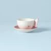 Lenox Butterfly Meadow Figural Pink Cup & Saucer