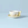 Lenox Butterfly Meadow Figural Yellow Cup & Saucer