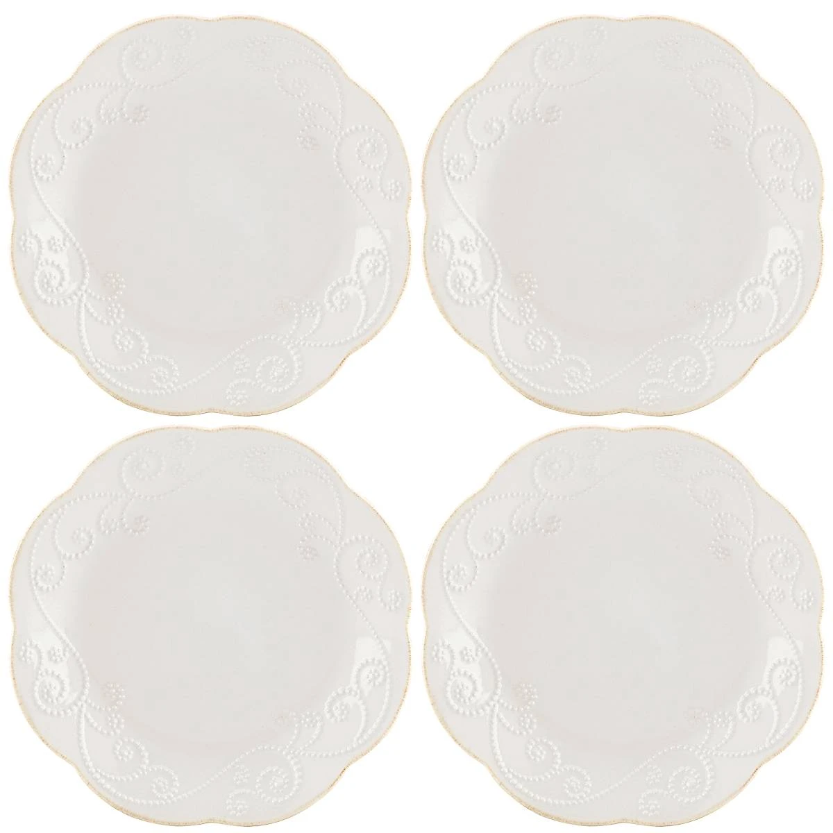 Lenox French Perle White 4-Piece Dessert Plate Set 2 Lenox French Perle White 4-Piece Dessert Plate Set - Image 2