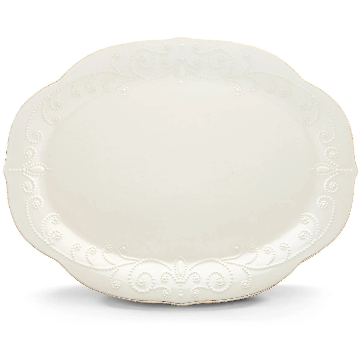 Lenox French Perle White 16" Oval Serving Platter 1 Lenox French Perle White 16" Oval Serving Platter