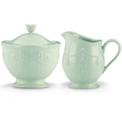 Lenox French Perle White Sugar & Creamer -Tableware Store 824408 wHR