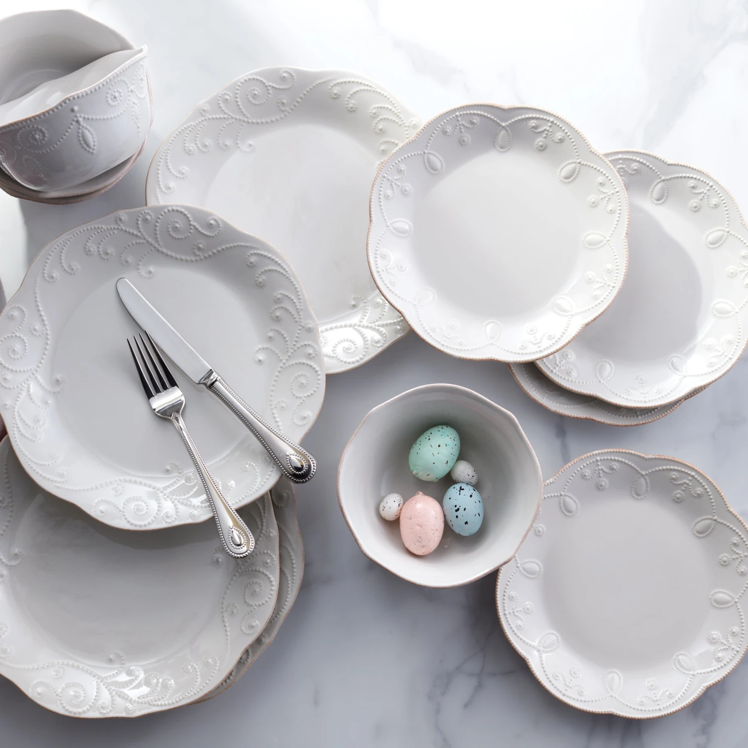 Lenox French Perle White 12-Piece Dinnerware Set 2 Lenox French Perle White 12-Piece Dinnerware Set - Image 2