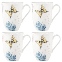 Lenox Butterfly Meadow Hydrangea 4-Piece Mug Set -Tableware Store 869578 wHR c89837a1 0054 4239 947a 6c8e5fc35125