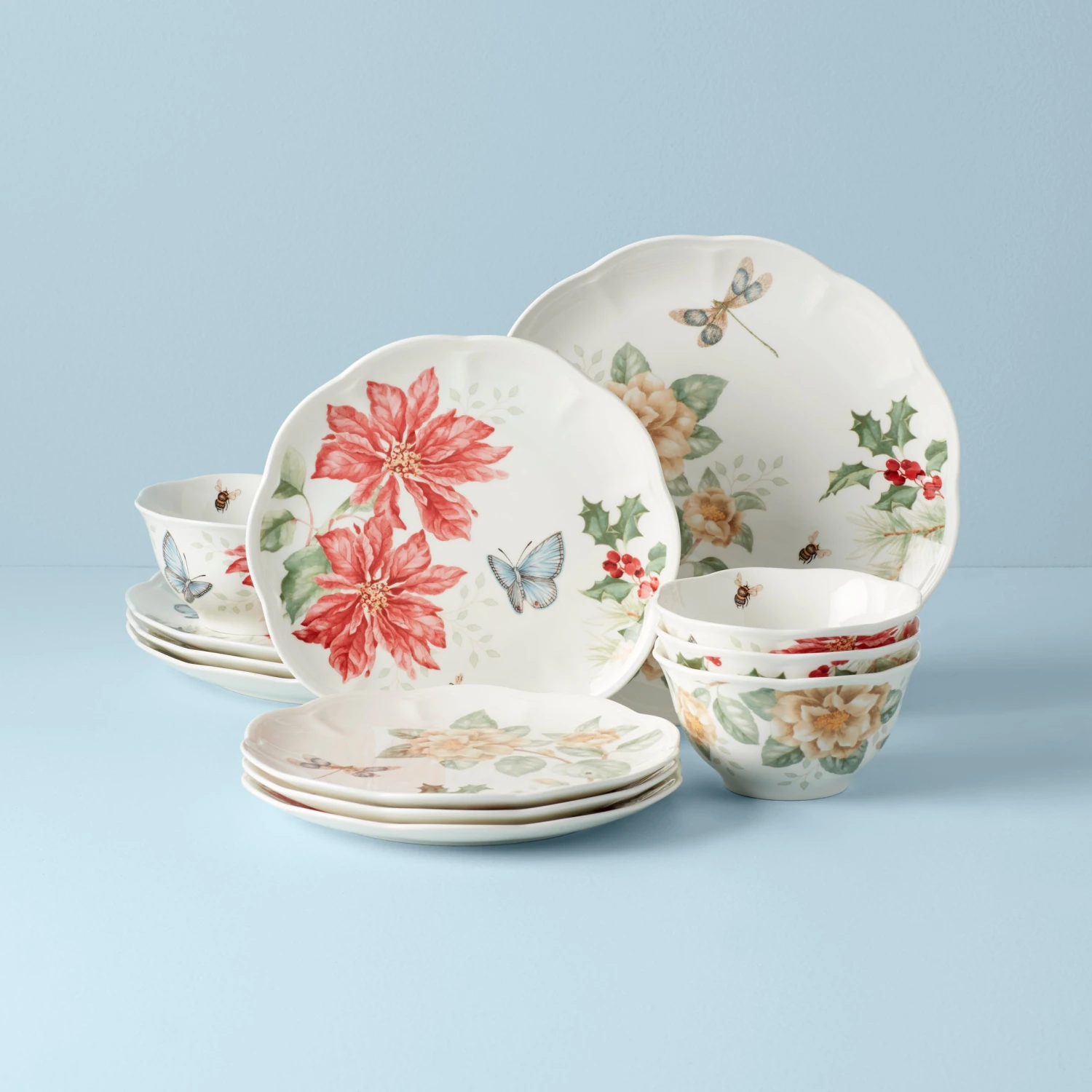Lenox Butterfly Meadow Holiday 12-Piece Dinnerware Set 1 Lenox Butterfly Meadow Holiday 12-Piece Dinnerware Set