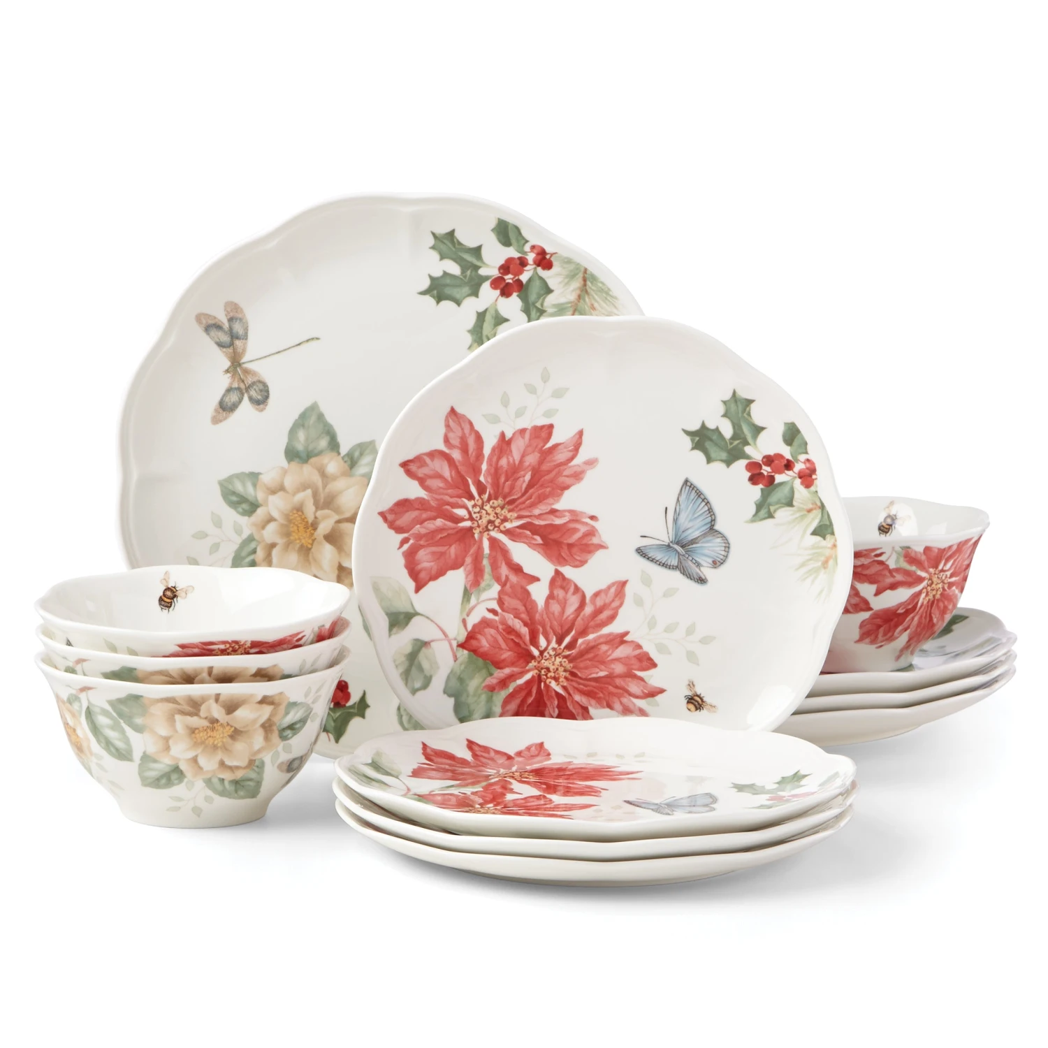 Lenox Butterfly Meadow Holiday 12-Piece Dinnerware Set 2 Lenox Butterfly Meadow Holiday 12-Piece Dinnerware Set - Image 2