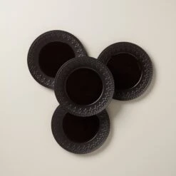 Lenox Chelse Muse Fleur Matte Black 4pc Accent Plate Set
