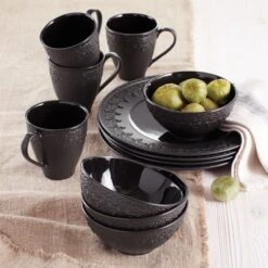Lenox Chelse Muse Fleur Matte Black 4-Piece Bowl Set -Tableware Store 888917 w14