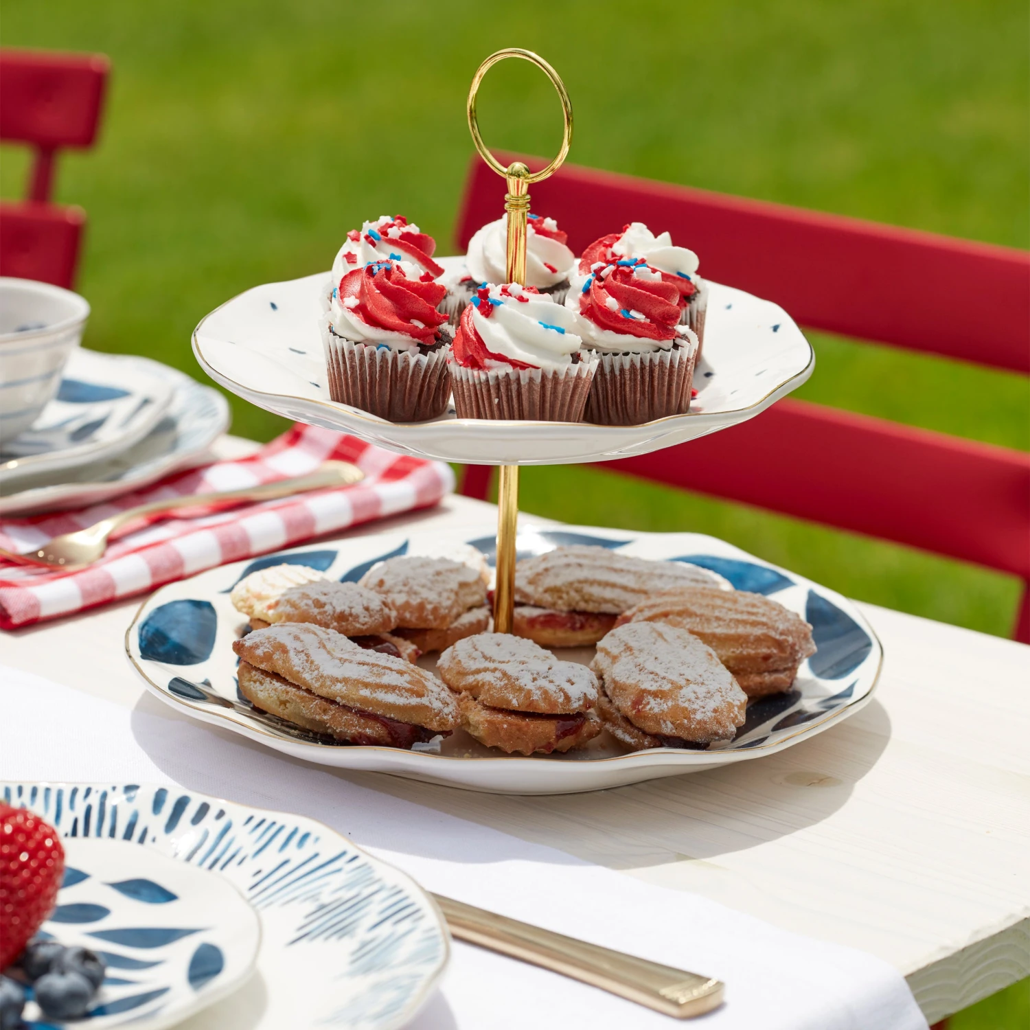 Lenox Blue Bay 2-Tiered Server 2 Lenox Blue Bay 2-Tiered Server - Image 2