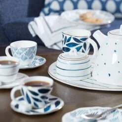 Lenox Blue Bay 8-Piece Espresso Cup & Saucer Set -Tableware Store 890199 w1