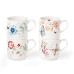 Lenox Butterfly Meadow 4-Piece Stacking Mug Set