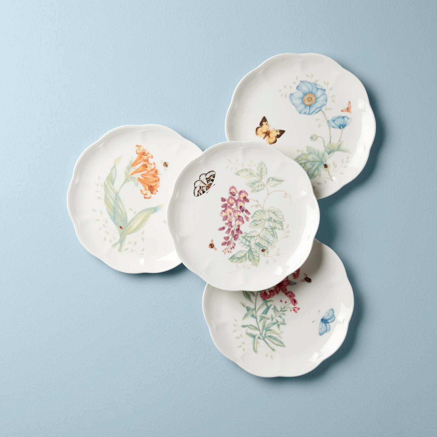 Lenox Butterfly Meadow 4-Piece Accent Plate Set 1 Lenox Butterfly Meadow 4-Piece Accent Plate Set