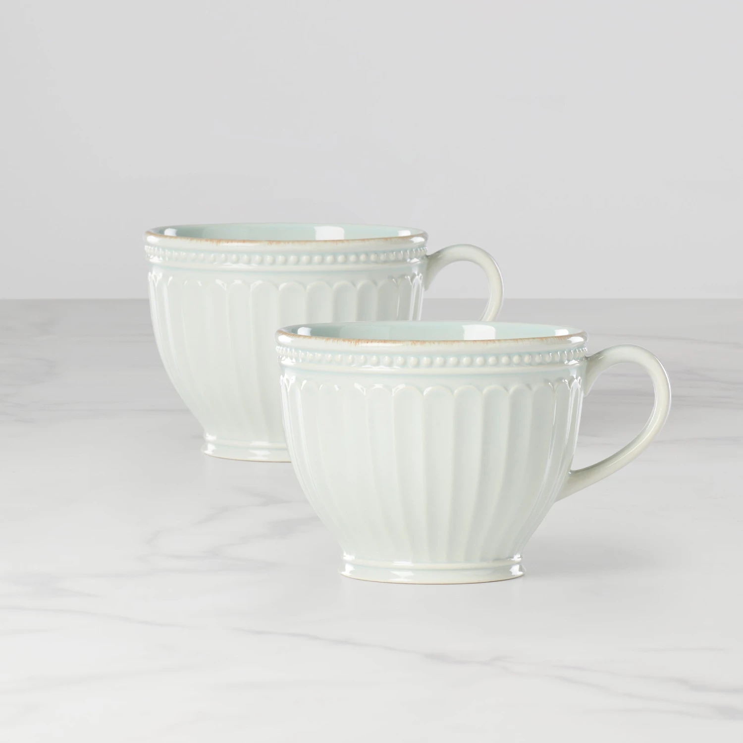 Lenox French Perle Groove 2-Piece Latte Mug Set 2 Lenox French Perle Groove 2-Piece Latte Mug Set - Image 2