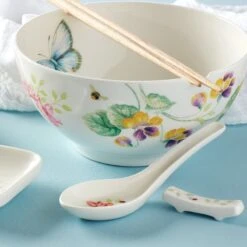 Lenox Butterfly Meadow Bowl & Chopsticks 9 Lenox Butterfly Meadow Bowl & Chopsticks -Tableware Store 892519 w11