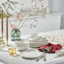 Lenox French Perle Scallop 12-Piece Dinnerware Set 28 Lenox French Perle Scallop 12-Piece Dinnerware Set -Tableware Store 893471 829739 LHOL 21 FEA 3