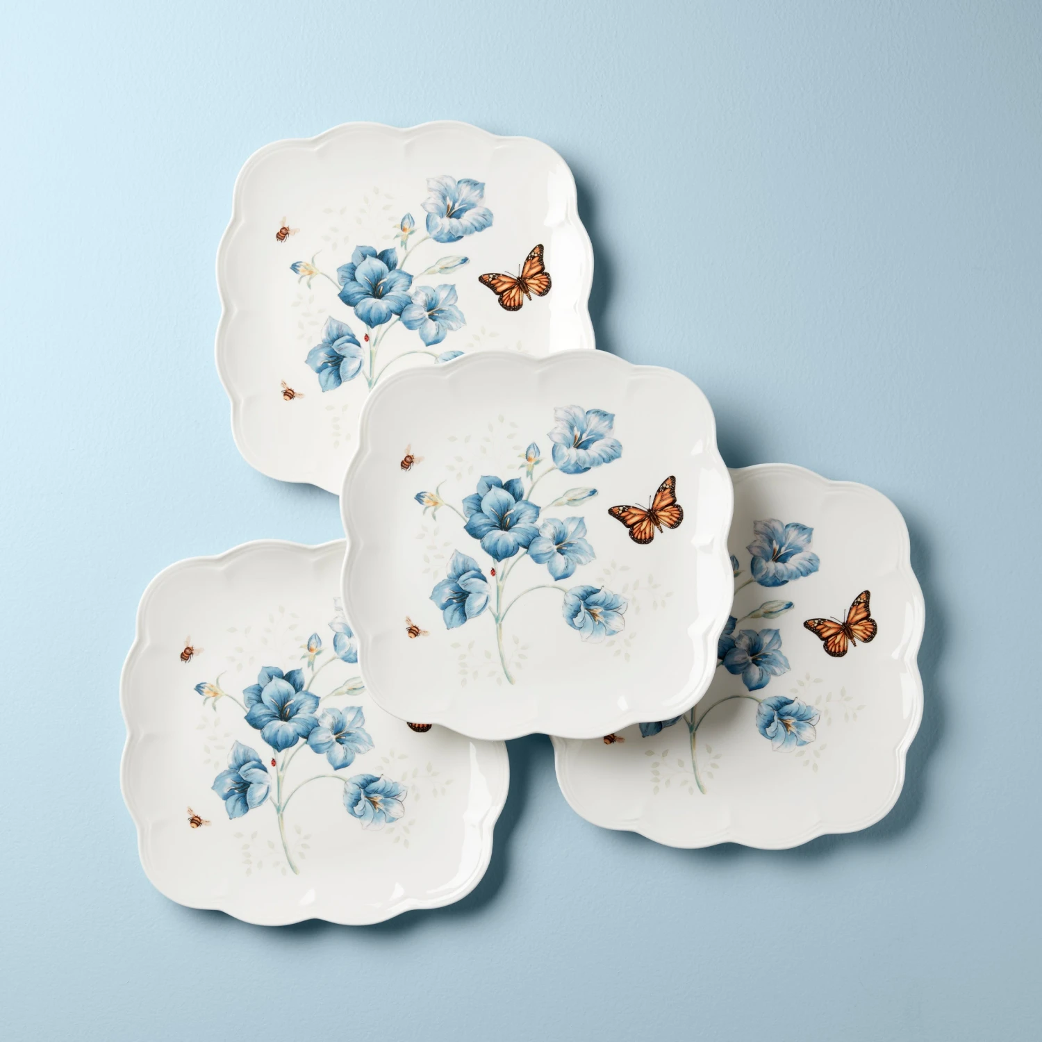 Lenox Butterfly Meadow Square 4pc Dinner Plates 1 Lenox Butterfly Meadow Square 4pc Dinner Plates