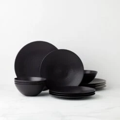 Lenox LX Collective Black 12-Piece Dinnerware Set