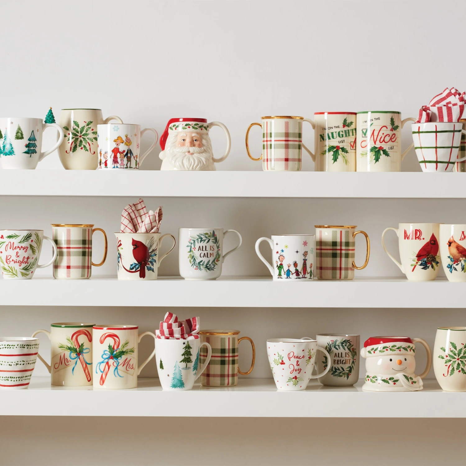 Lenox Holiday Plaid Mugs, Set Of 4 3 Lenox Holiday Plaid Mugs, Set Of 4 - Image 3