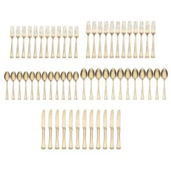 Lenox Portola Gold 60-Piece Flatware Set 12 Lenox Portola Gold 60-Piece Flatware Set -Tableware Store 895346 LNP F23